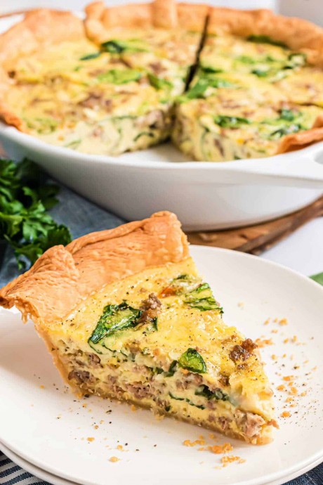 Spinach and Sausage Quiche