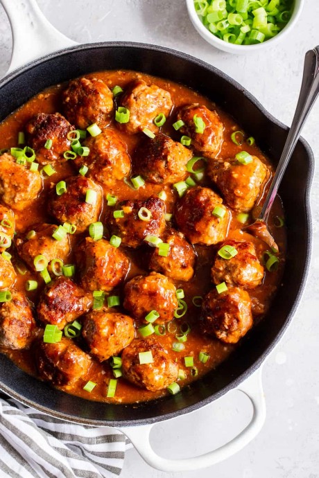 One-Skillet Sweet and Sour Meatballs