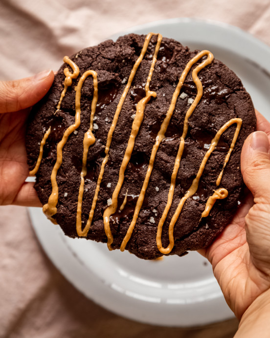 Jumbo Double Chocolate Cookie With Peanut Butter