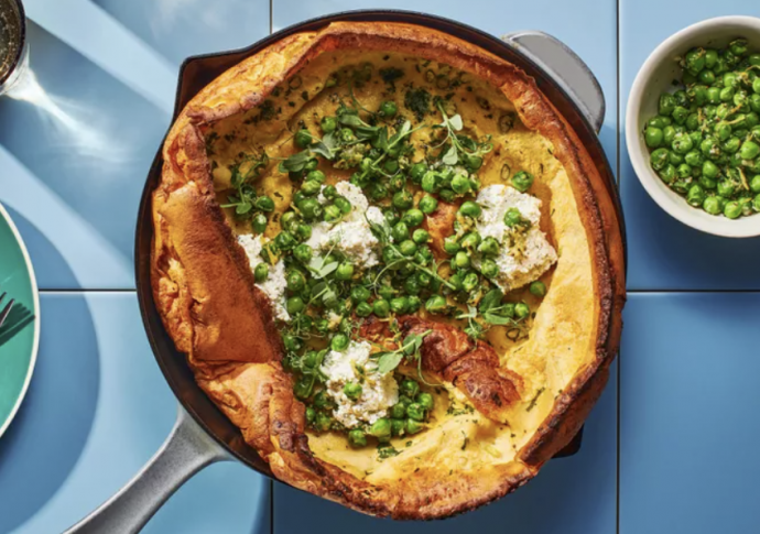 Savory Dutch Baby With Boursin and Peas