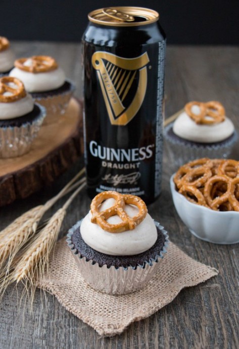 Guinness Cupcakes with Maple Cinnamon Frosting