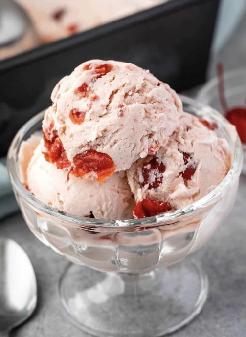 No Churn Cherry Ice Cream