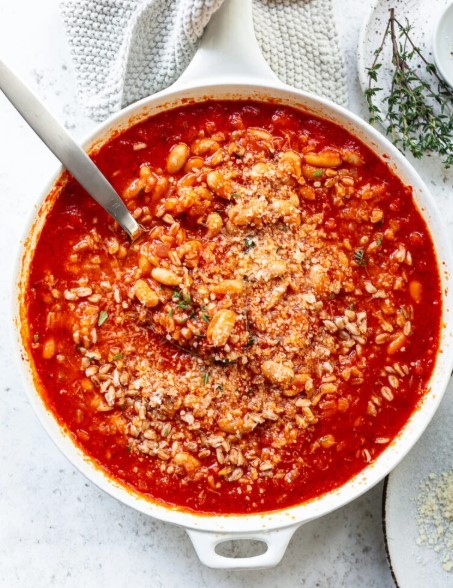 Shortcut Farro Risotto with Tomatoes