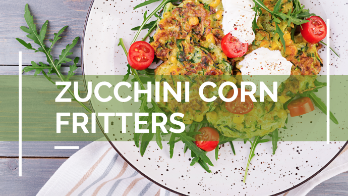 Zucchini Corn Fritters With Herb Sour Cream