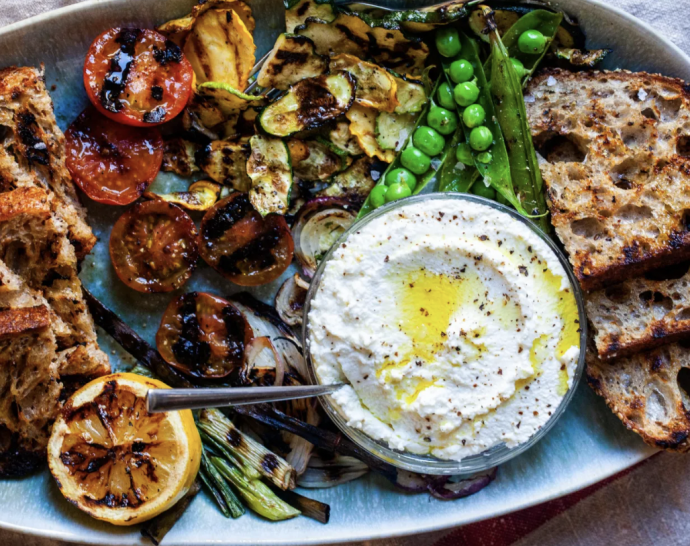 Summer ricotta with grilled vegetables