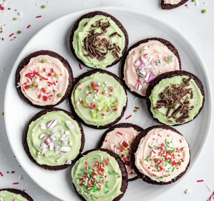 Mint Chocolate Cookies with Mint Frosting