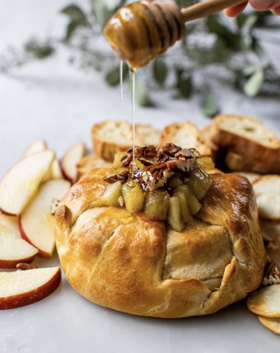 Brie En Croute with Apples and Pecans