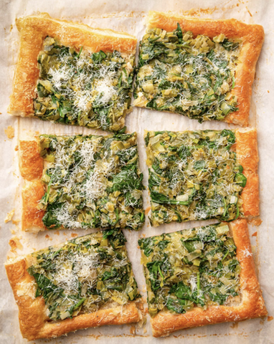 Caramelized Leek, Spinach, and Goat Cheese Tart