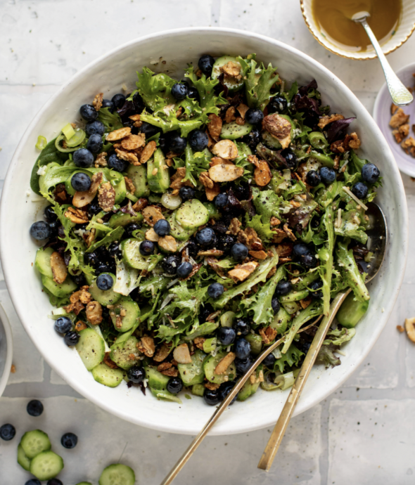 Blueberry Cucumber Summer Salad With Creamy Balsamic Vinaigrette