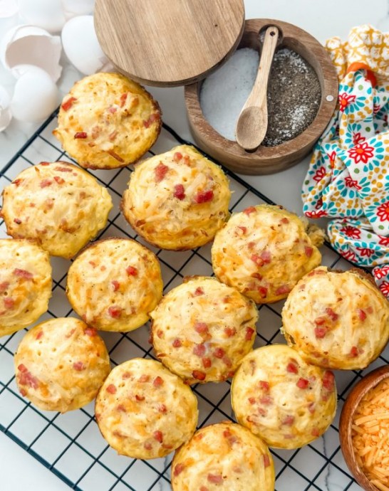Ham and Cheese Hash Brown Muffins