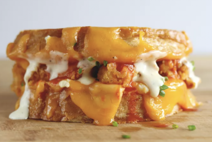 Buffalo Chicken Grilled Cheese Sandwich With Ranch and Blue Cheese Recipe