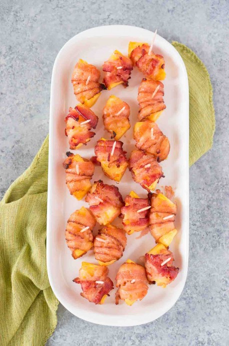 Bacon Wrapped Pineapple Bites Bacon Wrapped Pineapple Bites