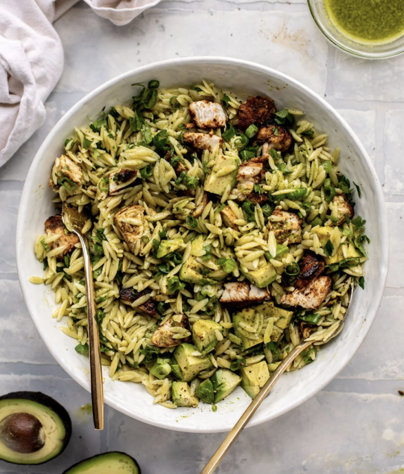 Grilled Chicken Orzo Salad With Avocado