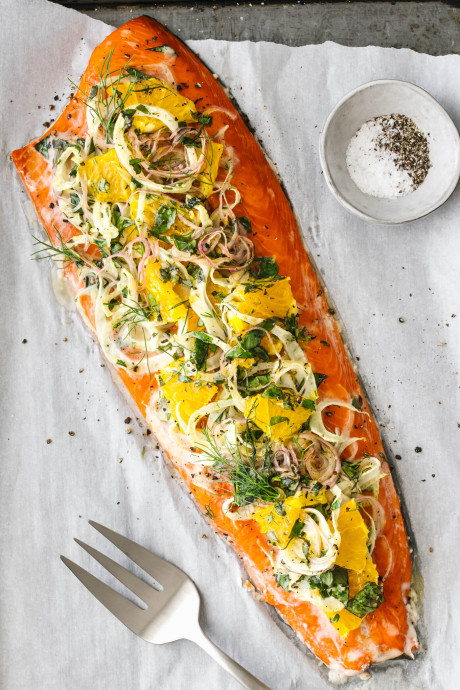 Slow Roasted Salmon With Fennel And Orange