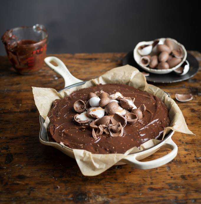 Rum & raisin fudgy brownies