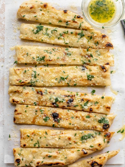 Garlic Butter Grilled Breadsticks