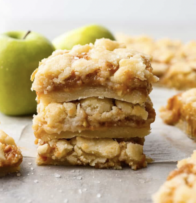 Salted Caramel Apple Butter Bars