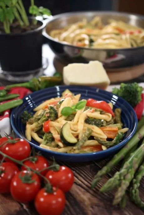 Colorful Pasta Primavera with Creamy Lemon Sauce