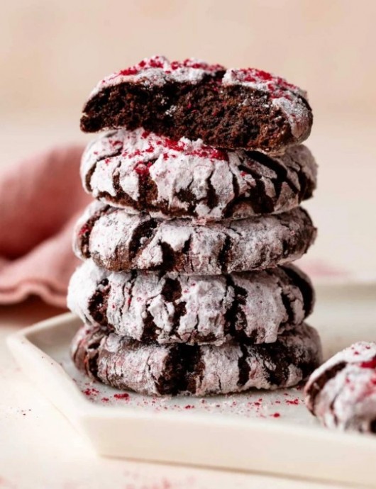 Chocolate Raspberry Crinkles