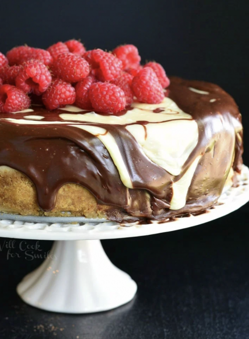 Double Chocolate Ganache and Raspberry Cheesecake
