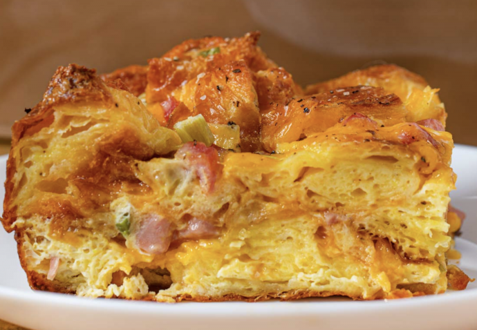 Ham and Cheese Croissant Breakfast Casserole