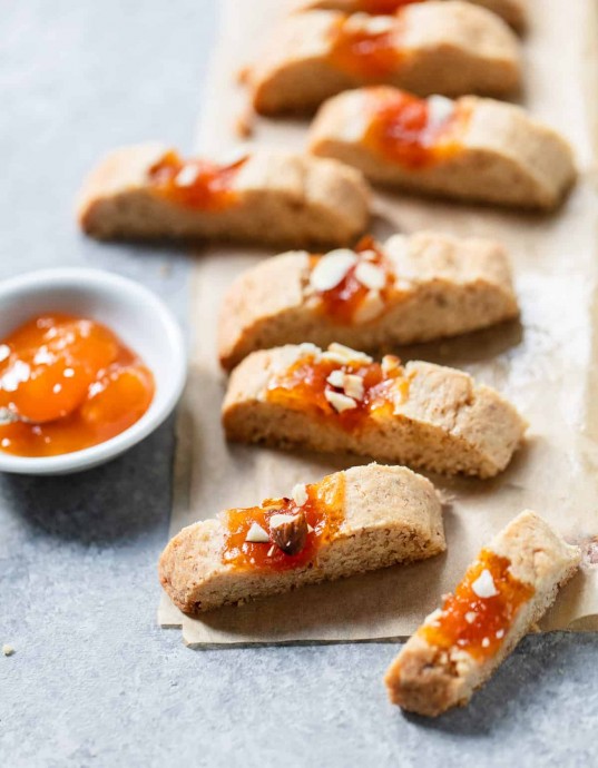 Rustic Apricot Almond Jam Cookies