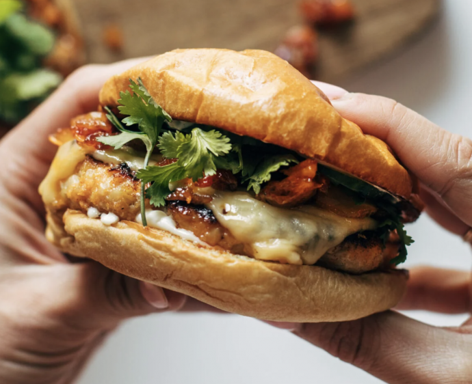 Gochujang Chicken Burgers with Kimchi Bacon Jam