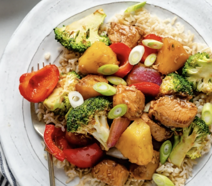 Sweet and Sour Pineapple Broccoli Chicken Stir Fry