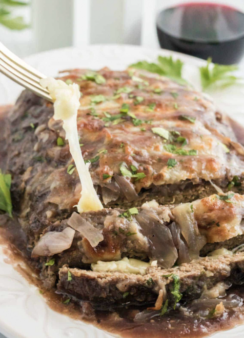 French Onion Stuffed Meatloaf