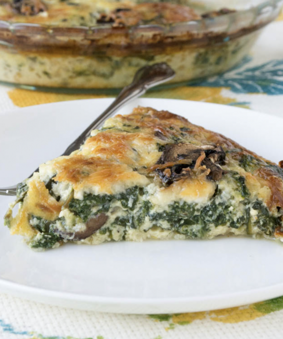 Keto Crustless Mushroom Spinach Pie