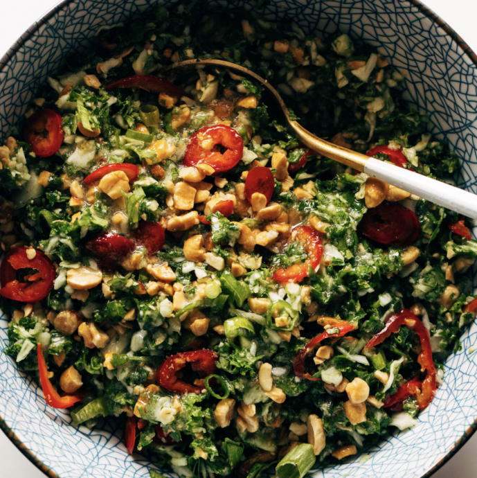 Roasted Peanut Kale Crunch Salad