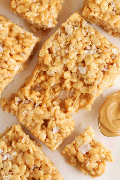 Salted Peanut Butter Rice Krispies Treats