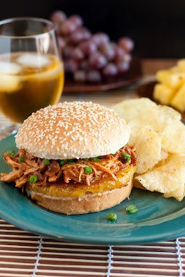 Hawaiian BBQ Pulled Chicken Sandwiches