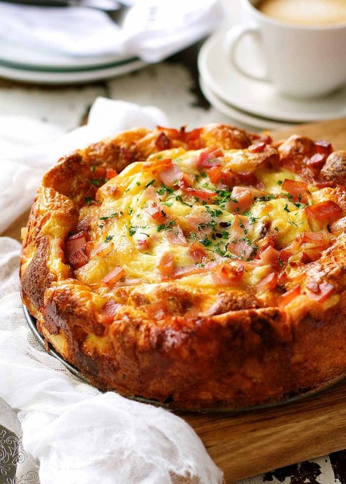 Cheese & Bacon Strata Cake