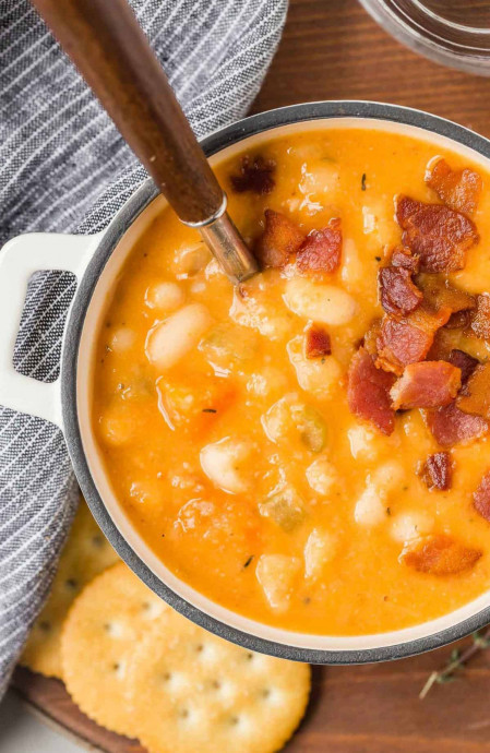 Bean And Bacon Soup (Canned Or Dry Beans!)