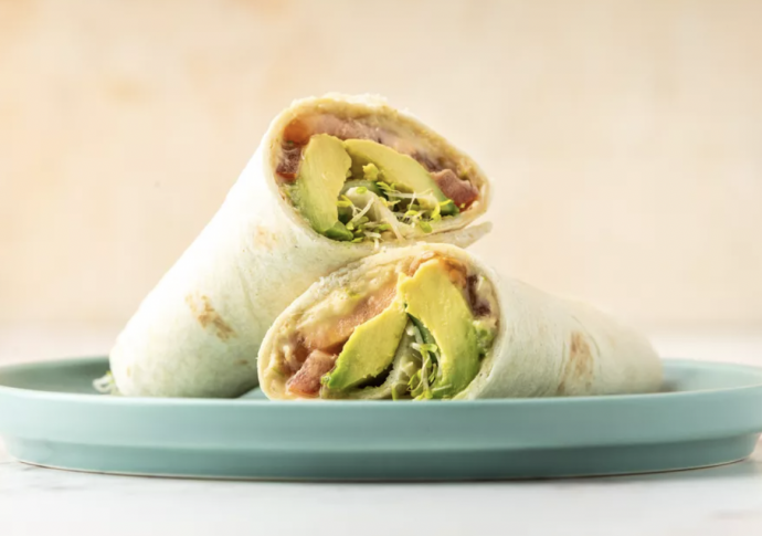 Vegan Hummus Avocado Wrap