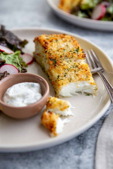 Baked Parmesan Crusted Halibut