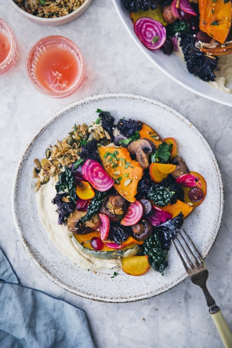 Roasted Pumpkin & Hummus Winter Salad Roasted Pumpkin & Hummus Winter Salad