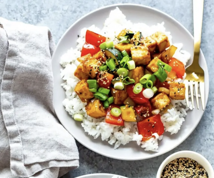 Sticky Ginger Sesame Tofu Stir Fry