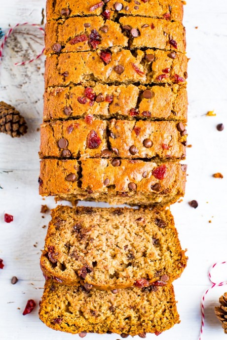 Cranberry Banana Bread with Chocolate Chips