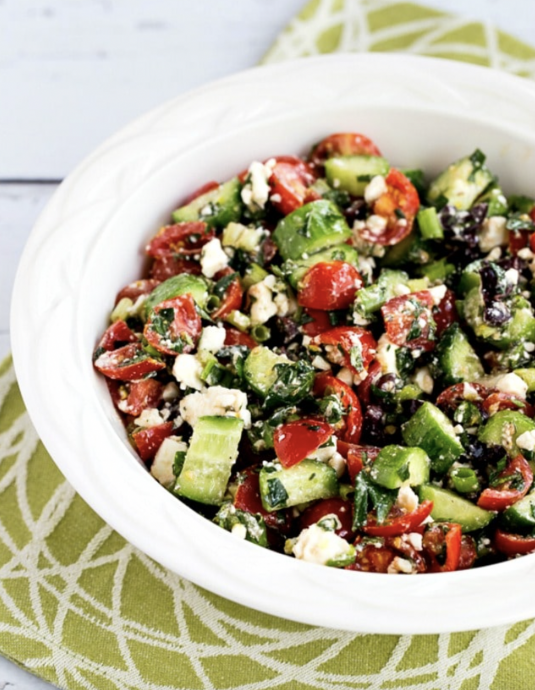 Tomato Cucumber Salad with Mint and Feta