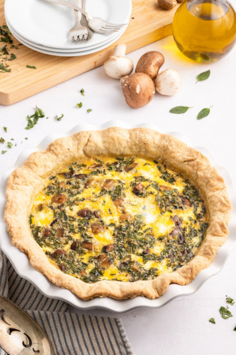 Mushroom and Goat Cheese Quiche