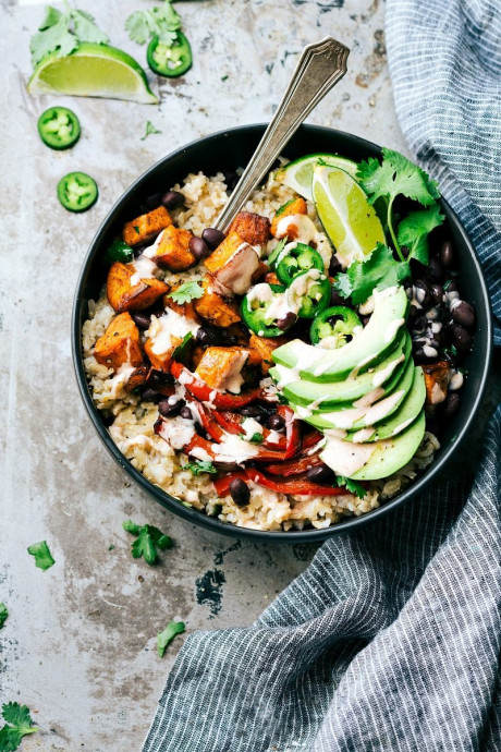 Sweet Potato Black Bean Burrito Bowls