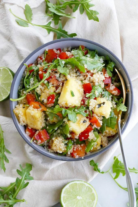 Quinoa Arugula Salad with Pineapple