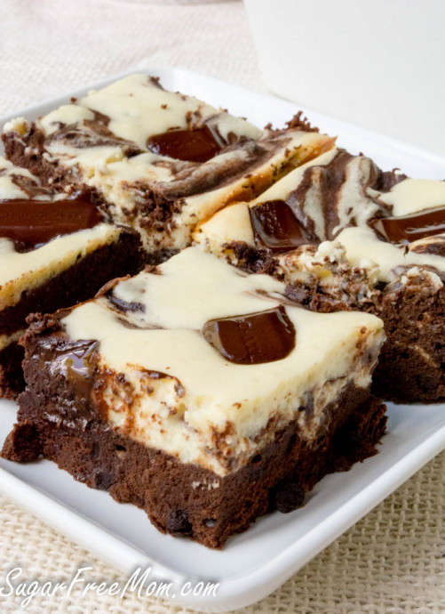 Sugar-Free Cheesecake Brownies {Low Carb, Keto, Nut Free}
