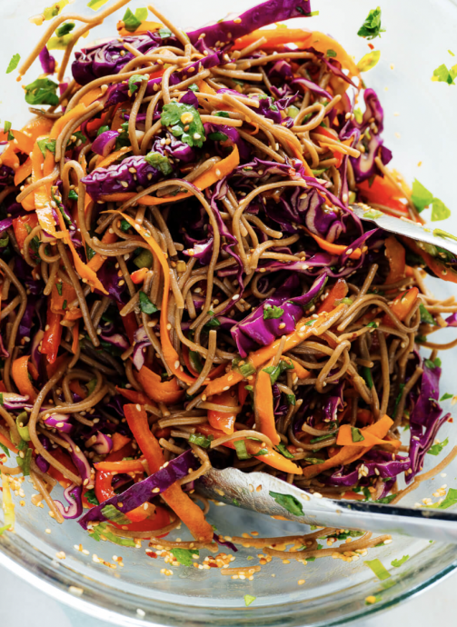 Colorful Veggie Sesame Noodles