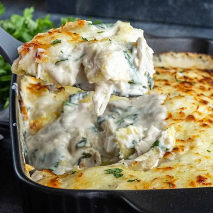 Lazy Chicken Alfredo Lasagna Lazy Chicken Alfredo Lasagna