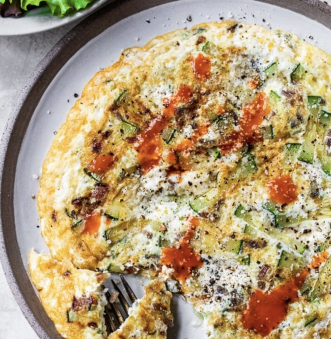 High-Protein Zucchini Omelet for One