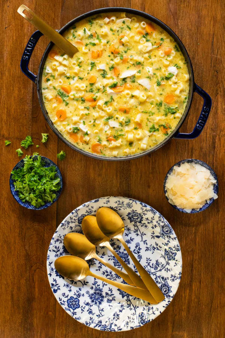 Creamy Chicken Parmesan Pasta Soup