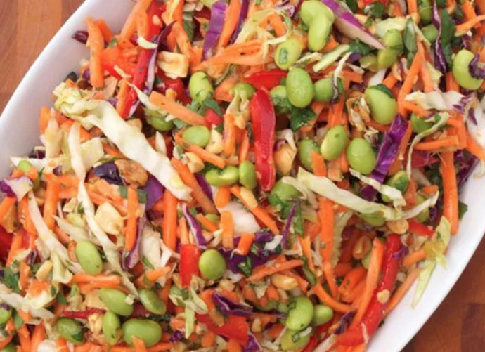 Asian Slaw with Ginger Peanut Dressing Recipe